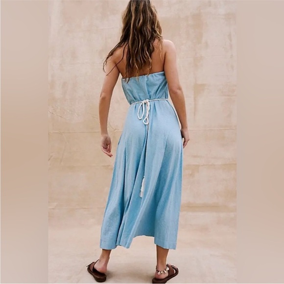 Free People Strapless Blue Dress - Picture 2 of 5
